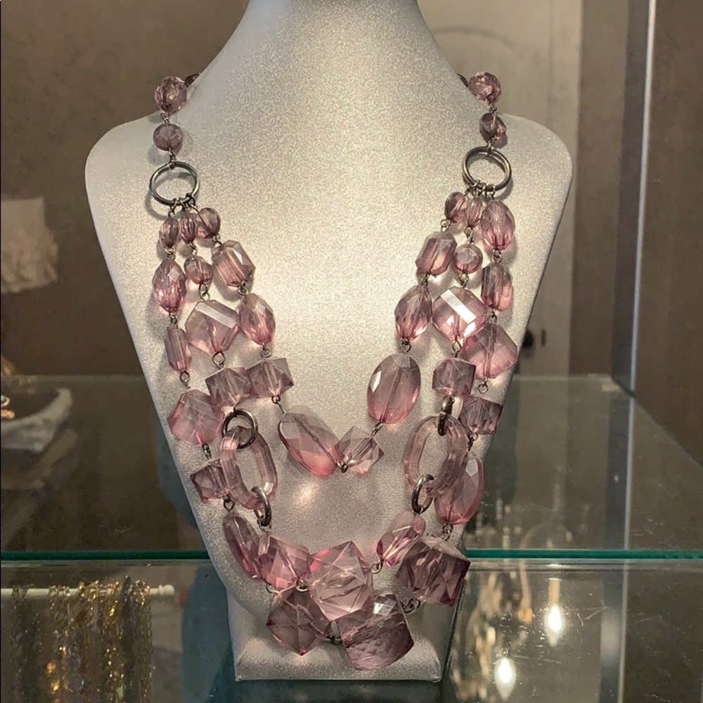 🌺Gray/Purple Necklace (Adjustable Chain)